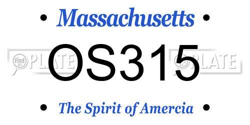 OS315 Massachusetts License Plate
