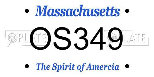 OS349 Massachusetts License Plate
