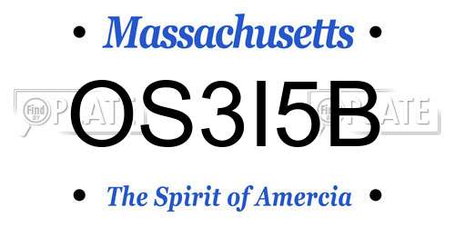 OS3I5B Massachusetts License Plate