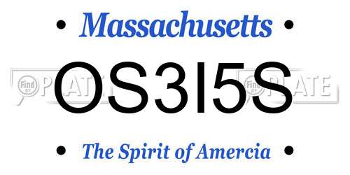OS3I5S Massachusetts License Plate