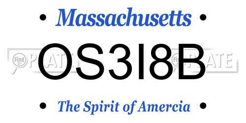 OS3I8B Massachusetts License Plate