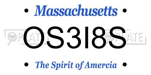 OS3I8S Massachusetts License Plate