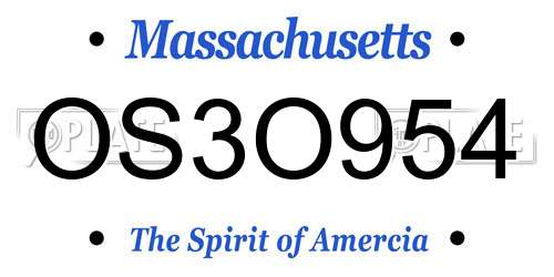 OS3O954 Massachusetts License Plate