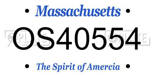 OS40554 Massachusetts License Plate