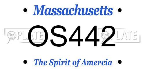 OS442 Massachusetts License Plate