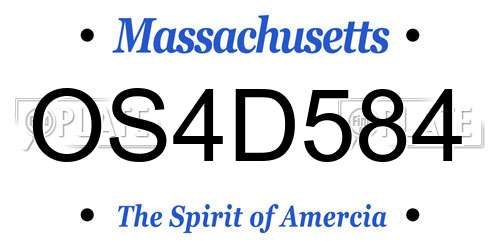 OS4D584 Massachusetts License Plate