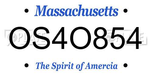OS4O854 Massachusetts License Plate