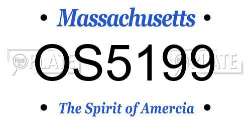 OS5199 Massachusetts License Plate