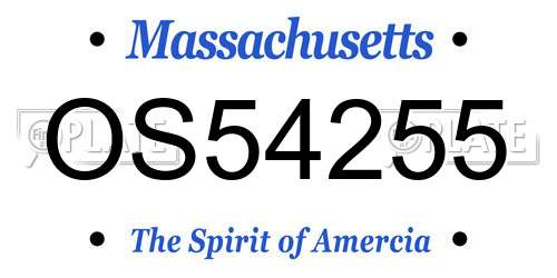 OS54255 Massachusetts License Plate