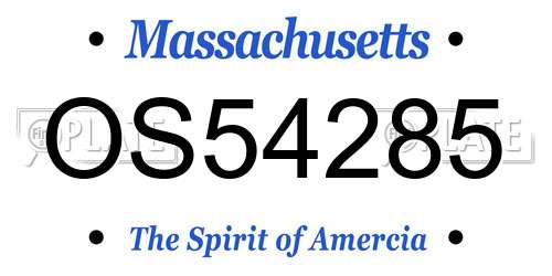 OS54285 Massachusetts License Plate