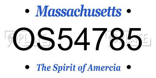 OS54785 Massachusetts License Plate