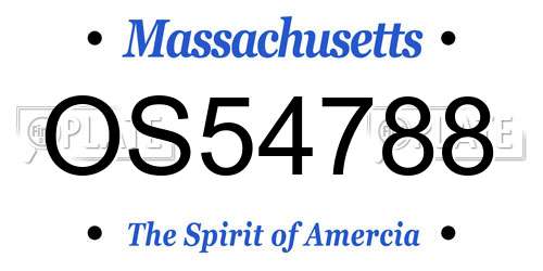 OS54788 Massachusetts License Plate