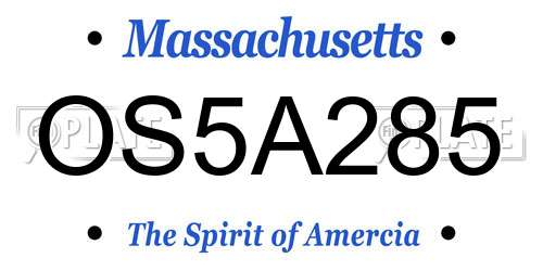 OS5A285 Massachusetts License Plate