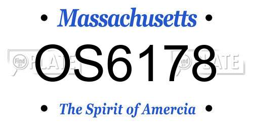 OS6178 Massachusetts License Plate