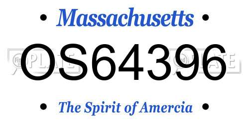 OS64396 Massachusetts License Plate