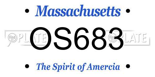 OS683 Massachusetts License Plate
