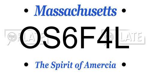OS6F4L Massachusetts License Plate