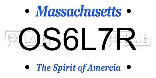 OS6L7R Massachusetts License Plate