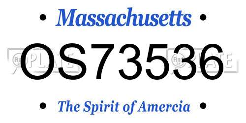 OS73536 Massachusetts License Plate