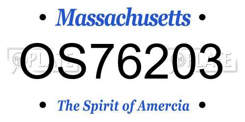OS76203 Massachusetts License Plate