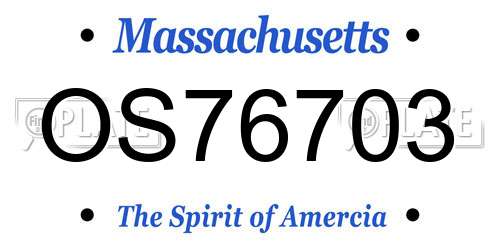 OS76703 Massachusetts License Plate