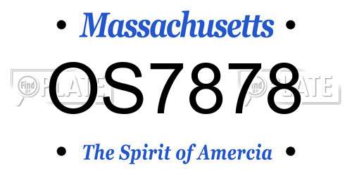 OS7878 Massachusetts License Plate