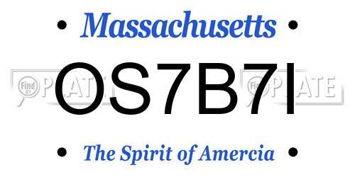 OS7B7I Massachusetts License Plate