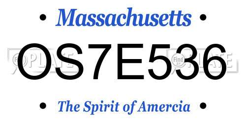 OS7E536 Massachusetts License Plate