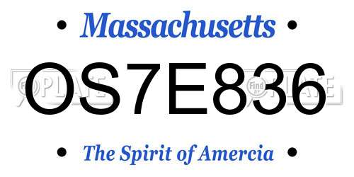 OS7E836 Massachusetts License Plate