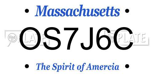 OS7J6C Massachusetts License Plate