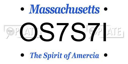 OS7S7I Massachusetts License Plate