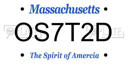 OS7T2D Massachusetts License Plate