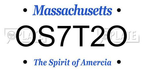 OS7T2O Massachusetts License Plate