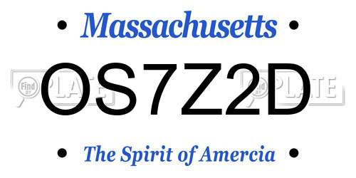 OS7Z2D Massachusetts License Plate