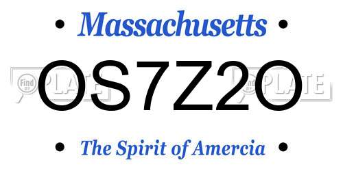 OS7Z2O Massachusetts License Plate