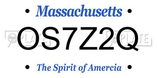 OS7Z2Q Massachusetts License Plate