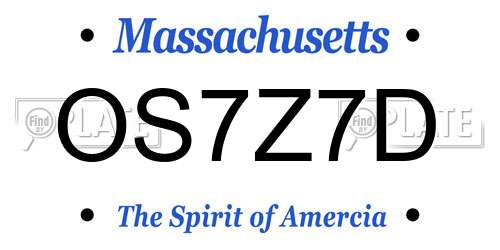 OS7Z7D Massachusetts License Plate