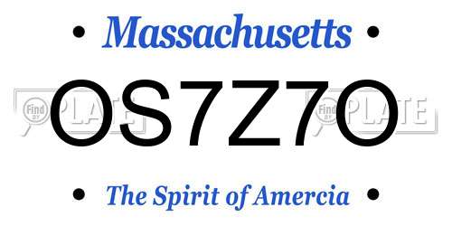 OS7Z7O Massachusetts License Plate