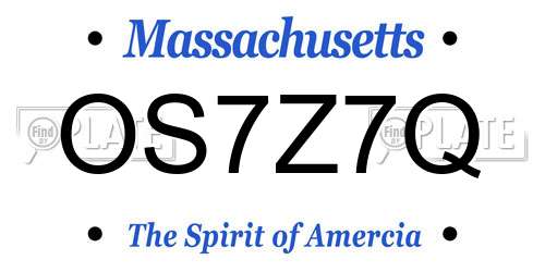 OS7Z7Q Massachusetts License Plate