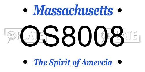 OS8008 Massachusetts License Plate