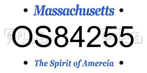 OS84255 Massachusetts License Plate