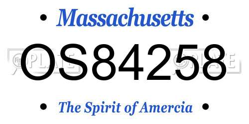 OS84258 Massachusetts License Plate