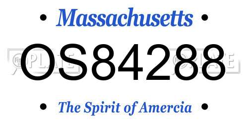 OS84288 Massachusetts License Plate