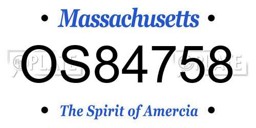 OS84758 Massachusetts License Plate