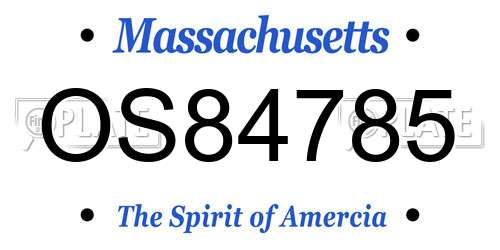 OS84785 Massachusetts License Plate