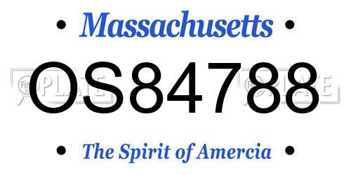 OS84788 Massachusetts License Plate