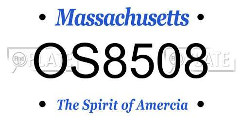 OS8508 Massachusetts License Plate