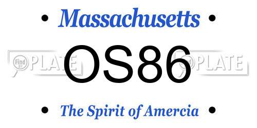 OS86 Massachusetts License Plate
