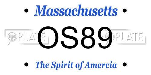 OS89 Massachusetts License Plate