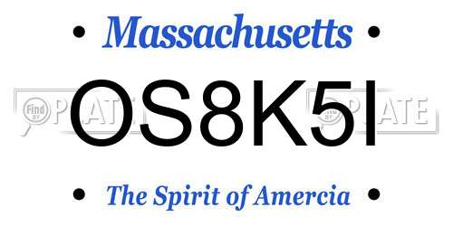 OS8K5I Massachusetts License Plate